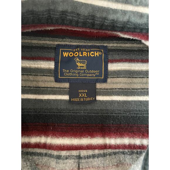 Woolrich Southwestern Aztec Print 100% cotton long sleeve striped flannel SZ XXL - Picture 3 of 8